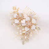 Crystal Rhinestone Pearl Hair Comb Bridal Headpiece Wedding Hair Jewelry