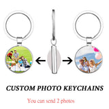 Photo Glass Keychain Personalized DIY Keyrings Family Baby Birthday Gift