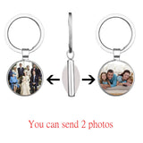 Photo Glass Keychain Personalized DIY Keyrings Family Baby Birthday Gift