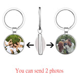Photo Glass Keychain Personalized DIY Keyrings Family Baby Birthday Gift