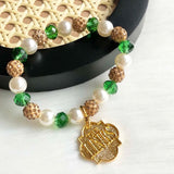 Greek Sorority Elastic Line Crystal Pearl Bracelet