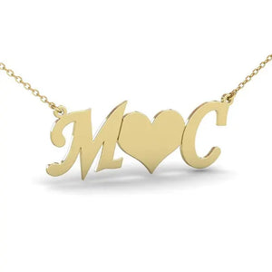 Personalized Initial Necklace with Heart Choker for Valentines