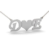 Personalized Initial Necklace with Heart Choker for Valentines