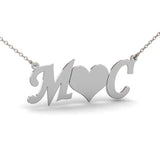 Personalized Initial Necklace with Heart Choker for Valentines