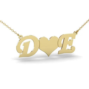 Personalized Initial Necklace with Heart Choker for Valentines