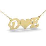 Personalized Initial Necklace with Heart Choker for Valentines