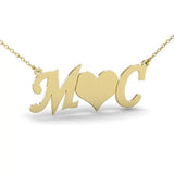 Personalized Initial Necklace with Heart Choker for Valentines