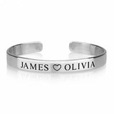 Custom Engraved Love Cuff Bangle Stainless Steel Bracelet