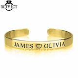Custom Engraved Love Cuff Bangle Stainless Steel Bracelet