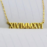 Roman Numeral Wedding Date Necklace Bridesmaid Gift