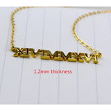 Roman Numeral Wedding Date Necklace Bridesmaid Gift