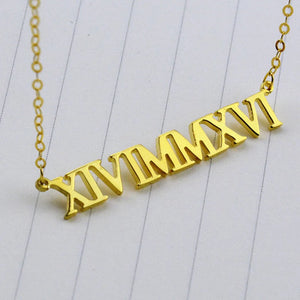 Roman Numeral Wedding Date Necklace Bridesmaid Gift