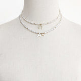 Shell Letter Pendant Necklace Natural Pearl Jewelry Ladies Neck Charm Choker