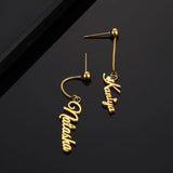 Personalized Name Earring Women Stainless Steel Dangle Long Earrings Gift