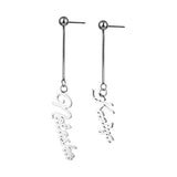 Personalized Name Earring Women Stainless Steel Dangle Long Earrings Gift