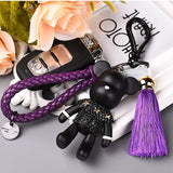DIY Rhinestone Tassel Popobe Gloomy Bear Keychain Bag Charm