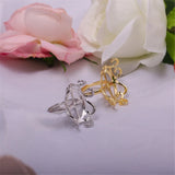 Copper Plated 18K Flower Leaf Lace Set Ring Baroque Pearl