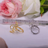 Copper Plated 18K Flower Leaf Lace Set Ring Baroque Pearl