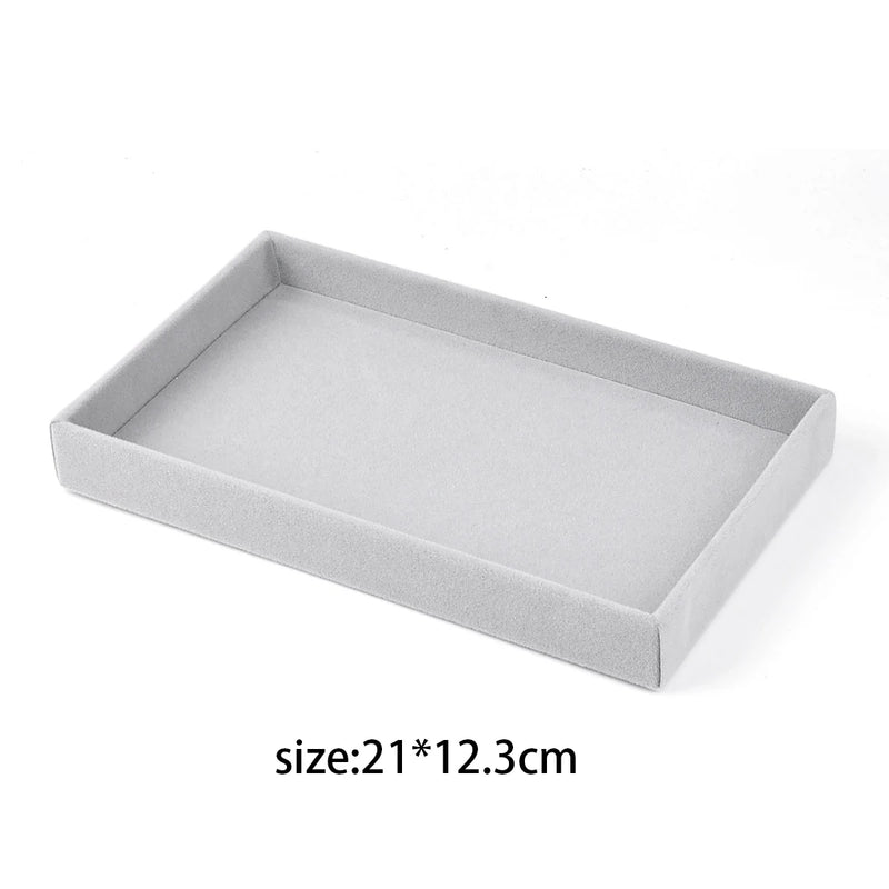 DIY Jewelry Box Drawer Storage Organizer Gray Beige Velvet