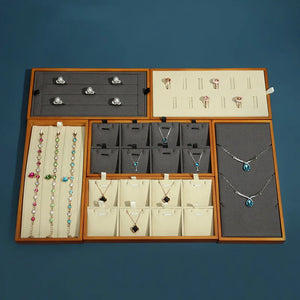 Velvet Jewelry Display Stand Earring Storage Box Pendant Organizer