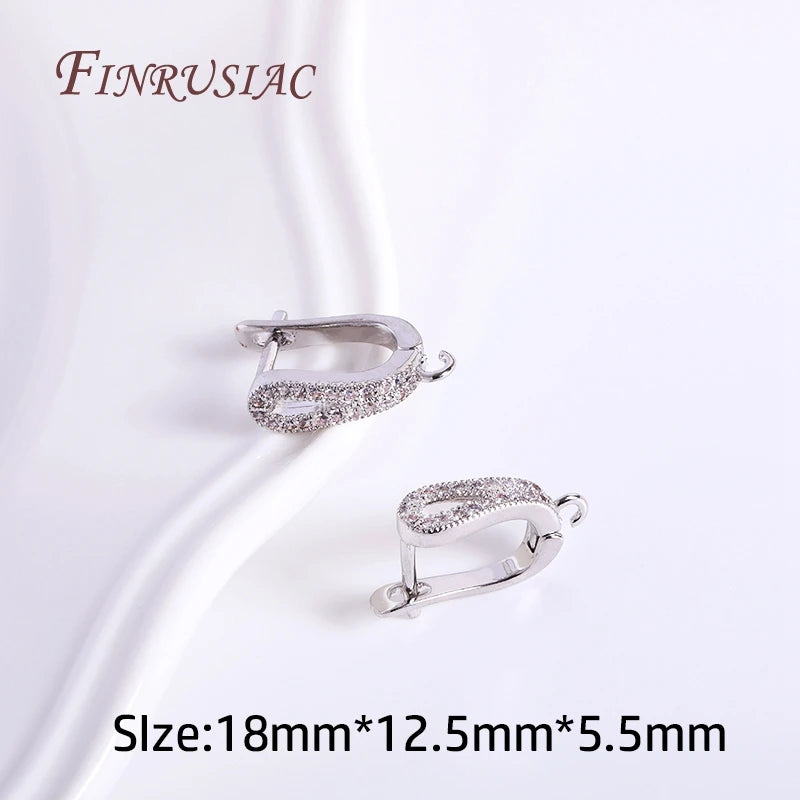 DIY Zircon Earrings Hooks Lever Back Components
