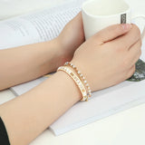 DIY Mixed Crystal Stone Beaded Wrap Bracelet with Chain for Women