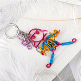 DIY Polyline Letter Keychain Personalized Family Metal Key Chain