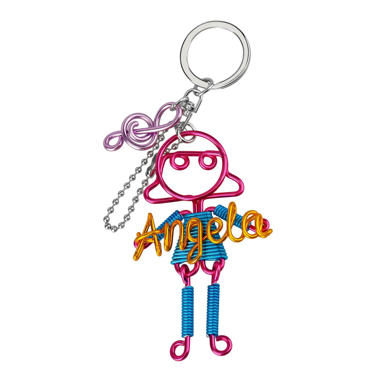 DIY Polyline Letter Keychain Personalized Family Metal Key Chain