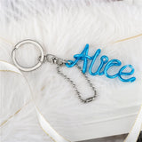 DIY Polyline Letter Keychain Personalized Family Metal Key Chain