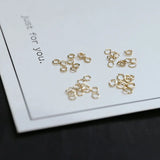 18K Coated Thin Steel Ring Opening Ring Single Earrings
