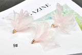 DIY Chiffon Satin Flower Pendant Earrings