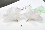 DIY Chiffon Satin Flower Pendant Earrings