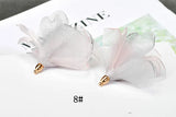 DIY Chiffon Satin Flower Pendant Earrings