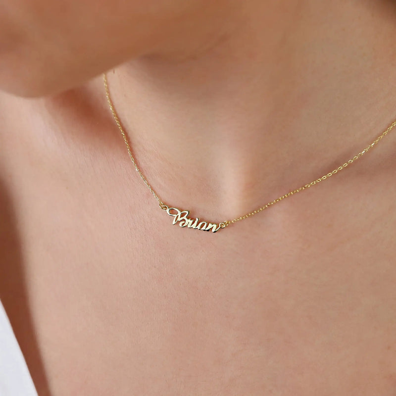 Custom Name Necklace Stainless Steel Rose Gold Plated