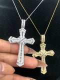 CZ Diamond Cross Pendant 925 Silver Hip-hop Jewelry
