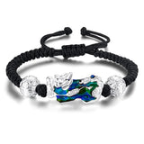Silver PiXiu Braide Bracelet Amulet Bangle Size Adjustable