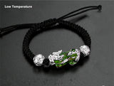 Silver PiXiu Braide Bracelet Amulet Bangle Size Adjustable