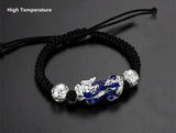 Silver PiXiu Braide Bracelet Amulet Bangle Size Adjustable