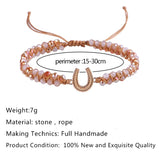 Double Layer Braided Horseshoe Charm Friendship Bracelet