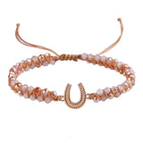 Double Layer Braided Horseshoe Charm Friendship Bracelet
