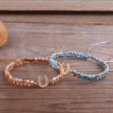 Double Layer Braided Horseshoe Charm Friendship Bracelet
