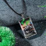 Aurora Micro Landscape Resin Pendant Necklace Snow Mountain