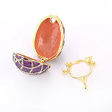 Purple Plaid Easter Egg Jewel Case Metal Storage Box