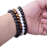 Natural Stone Elasticity Bracelet for Men Women, Healing Crystals Jade