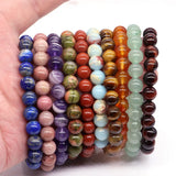 Natural Stone Elasticity Bracelet for Men Women, Healing Crystals Jade