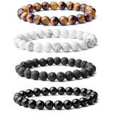 Natural Stone Elasticity Bracelet for Men Women, Healing Crystals Jade