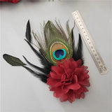 Flower Feather Brooch Pin Wedding Suit Jewelry Accessory