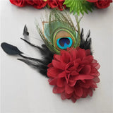 Flower Feather Brooch Pin Wedding Suit Jewelry Accessory