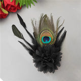 Flower Feather Brooch Pin Wedding Suit Jewelry Accessory
