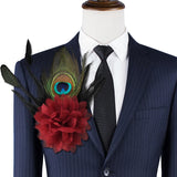 Flower Feather Brooch Pin Wedding Suit Jewelry Accessory